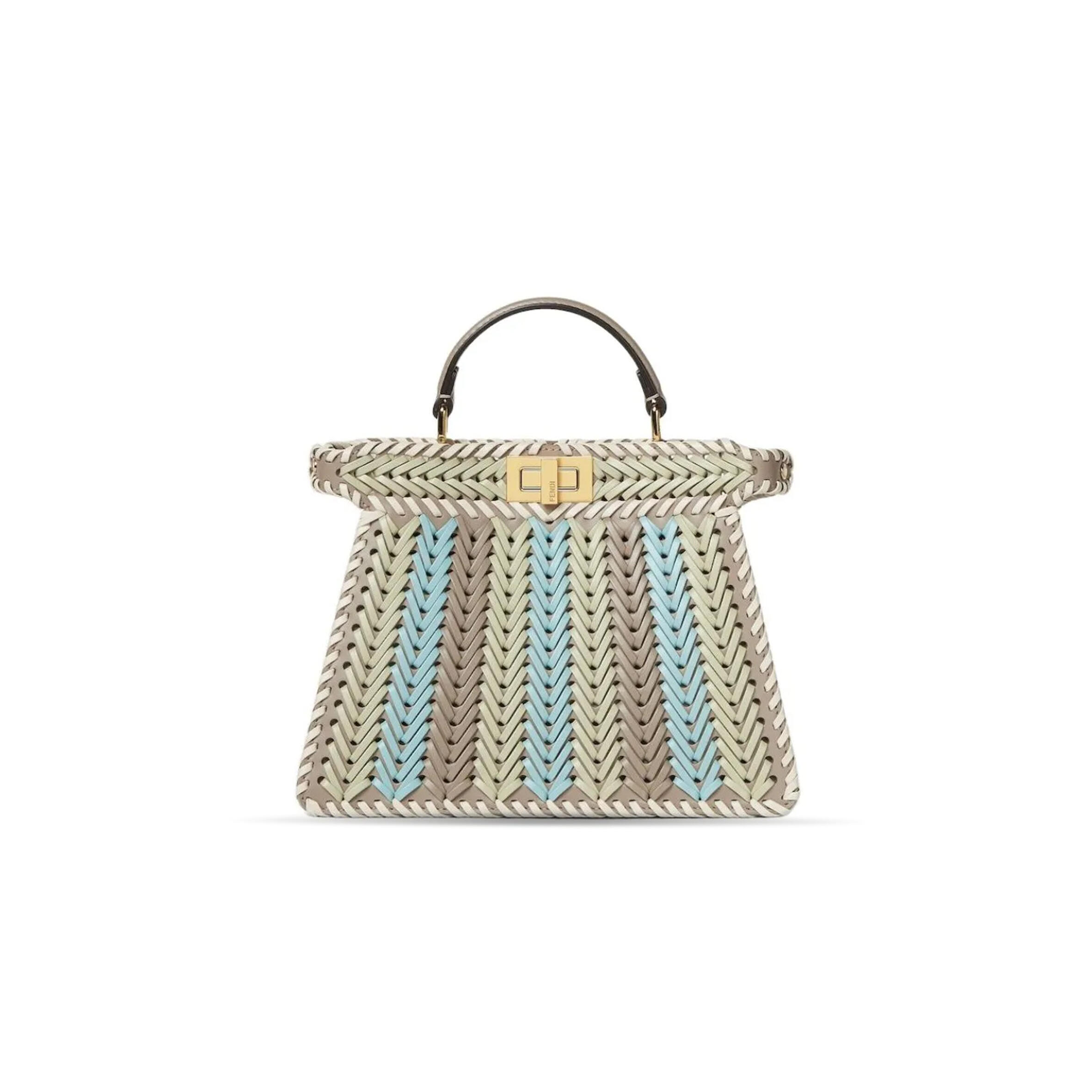 F**di peekaboo iseeu small multicolorinterlaced leather bag 8bn327as7ef1syq (27*21*11cm)